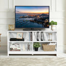 Wooden TV Stand Entertainment for TVs up to 55 Inch with X-Shaped Frame by LJGDeals