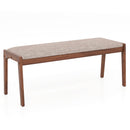 45 Inch Farmhouse Backless Bench with Rubber Wood Legs and Fabric Padded Seat-Beige by LJGDeals