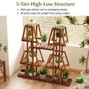 5-Tier 10 Potted Wood Plant Stand for Multiple Plants by LJGDeals
