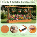 45 Inch Tall Wooden Raised Garden Bed with Side Trellis and Hanging Roof Drainage Holes by LJGDeals
