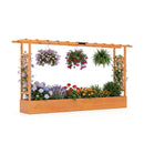 45 Inch Tall Wooden Raised Garden Bed with Side Trellis and Hanging Roof Drainage Holes