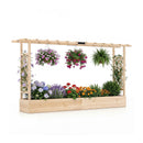 45 Inch Tall Wooden Raised Garden Bed with Side Trellis and Hanging Roof Drainage Holes by LJGDeals