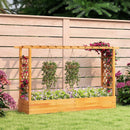 45 Inch Wooden Raised Garden Bed with Lattice Trellis for Outdoor-Natural by LJGDeals