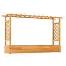 45 Inch Wooden Raised Garden Bed with Lattice Trellis for Outdoor-Natural by LJGDeals