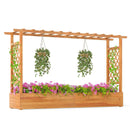 45 Inch Wooden Raised Garden Bed with Lattice Trellis for Outdoor-Natural by LJGDeals
