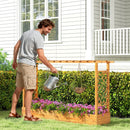 45 Inch Wooden Raised Garden Bed with Lattice Trellis for Outdoor-Natural by LJGDeals