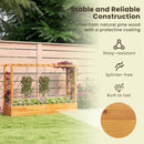 45 Inch Wooden Raised Garden Bed with Lattice Trellis for Outdoor-Natural by LJGDeals