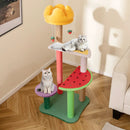 45 Inch Multi-Level Cat Tree with Plush Padded Top Perch and Fruit-Shaped Platforms by LJGDeals