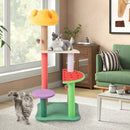 45 Inch Multi-Level Cat Tree with Plush Padded Top Perch and Fruit-Shaped Platforms by LJGDeals