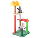 45 Inch Multi-Level Cat Tree with Plush Padded Top Perch and Fruit-Shaped Platforms by LJGDeals