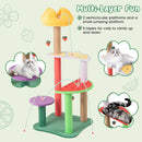 45 Inch Multi-Level Cat Tree with Plush Padded Top Perch and Fruit-Shaped Platforms by LJGDeals