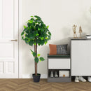 45 Inches Artificial Hydrangea Tree with Real Wood Trunk and Realistic Hydrangea Leaves by LJGDeals