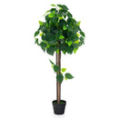 45 Inches Artificial Hydrangea Tree with Real Wood Trunk and Realistic Hydrangea Leaves by LJGDeals