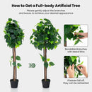 45 Inches Artificial Hydrangea Tree with Real Wood Trunk and Realistic Hydrangea Leaves by LJGDeals