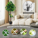 45 Inches Artificial Hydrangea Tree with Real Wood Trunk and Realistic Hydrangea Leaves by LJGDeals