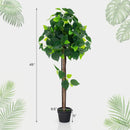 45 Inches Artificial Hydrangea Tree with Real Wood Trunk and Realistic Hydrangea Leaves by LJGDeals