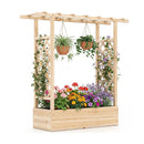 45 inch Tall Wooden Raised Garden Bed with Side Trellis and Hanging Roof by LJGDeals