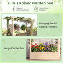 45 inch Tall Wooden Raised Garden Bed with Side Trellis and Hanging Roof by LJGDeals