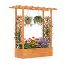 45 inch Tall Wooden Raised Garden Bed with Side Trellis and Hanging Roof by LJGDeals