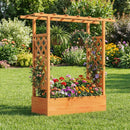45 inch Tall Wooden Raised Garden Bed with Side Trellis and Hanging Roof by LJGDeals