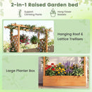 45 inch Tall Wooden Raised Garden Bed with Side Trellis and Hanging Roof by LJGDeals