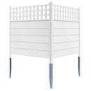 45 x 45.5 Inch Air Conditioner Fence Panels with Metal Ground Stakes-White by LJGDeals