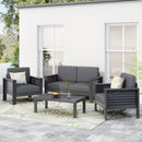 Acacia Wood Loveseat And Coffee Table Set With Cushions by HouseOfZazla