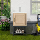 Modern Freestanding Bathroom Vanity With Ceramic Sink, Hot And Cold Faucet, 1 Door Cabinet & Open Shelf by HouseOfZazla