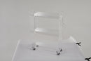 Acrylic Rolling Side Table - 3 Tiers End Table with Lockable Wheels - Small Clear Table for Living Room