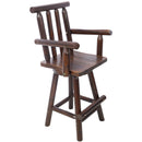 Rustic Bar Stool, Fir Wood Construction, Wide Armrest by HouseOfZazla