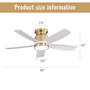 Flush Mount Ceiling Fan with LED Light and Remote Control by HouseOfZazla