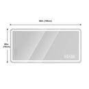 Frameless LED Bathroom Mirror Vanity With Anti Fog Front Lights - Silver