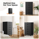 7 Drawer Chest - Storage Cabinets with Wheels Dressers Wood Dresser Cabinet Mobile Organizer Drawers for Office
