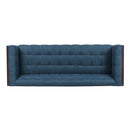 Contemporary Mid-Century Charm 3 Seater Sofa With Button Tufted Waffle Stitching