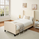 Platform Bed Frame With Tall Headboard And High Footboard by HouseOfZazla