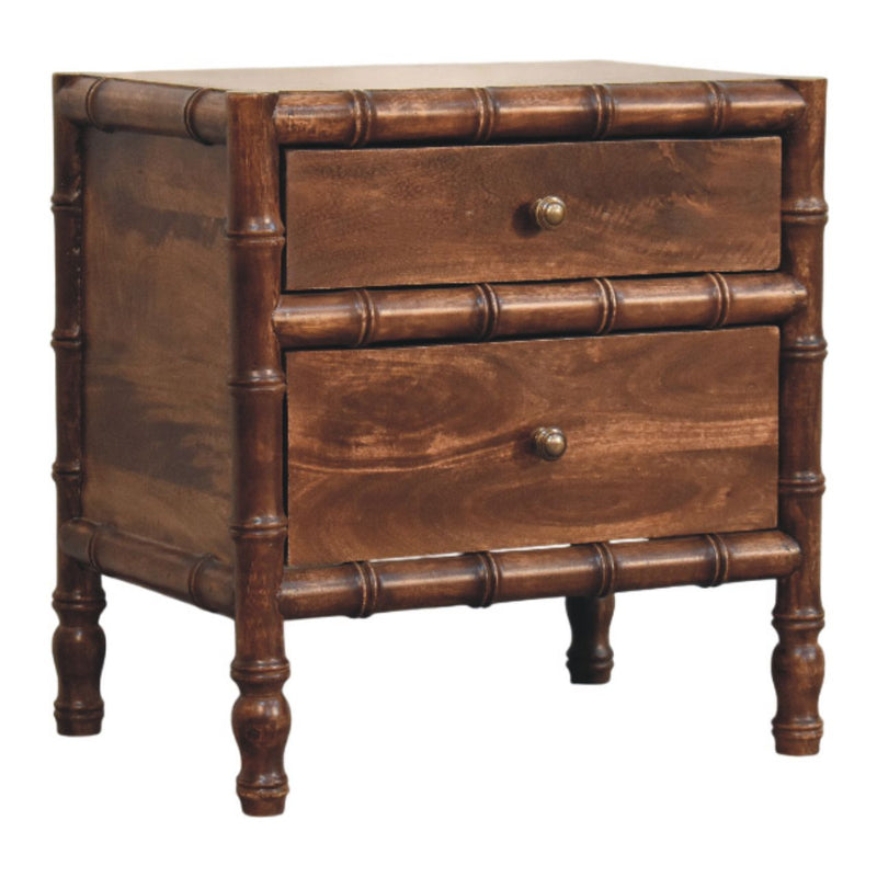 Solid Wood Bamboo Frame Nightstand in Roasted Almond, photo 7 of 7