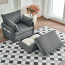 Comfy Oversized Chaise Lounge Chair With Ottoman And Storage