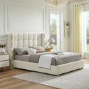 Queen Size Removable Chenille Wingback Upholstered Waffle Bed by HouseOfZazla