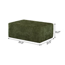 Green Plush Corduroy Sofa Ottoman