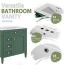 Bathroom Vanity With Medicine Cabinet, Royal Mirror Cabinet, Modern Bathroom Storage Cabinet With 2 Soft Closing Doors And 4 Drawers by HouseOfZazla