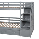 Bunk Bed With Storage Staircase, Slide, Desk, Drawers, And Shelves by HouseOfZazla