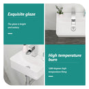 Ceramic Rectangle Wall Mount Bathroom Sink With Single Faucet Hole by HouseOfZazla