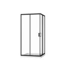 Corner Shower Enclosure, Frameless Pivot Door - Matte Black by HouseOfZazla
