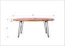 Oval Natural Reclaimed Wood Foldable Cocktail Table For Your Living Room - Natural