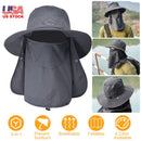 Fishing Bucket Hat Wide Brim Breathable Unisex Hat Sunlight-proof Removable Neck Face Fishing Cap For Fishing Hiking Traveling