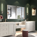 Rectangular Wall-Mounted Beveled Bathroom Mirror, Square Angle Metal Frame Wall Mounted Bathroom Mirrors For Wall (Horizontal & Vertical) - Glossy White by Unique Piece Furniture