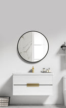 24x24 inch Black Metal Framed Wall mount Bathroom Medicine Cabinet with Mirror
