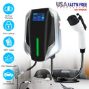 Level 2 Electric Vehicle Charger EV Wall Charger Car Charging Station with 2 Swipecards Digital Display Gun Locking for Home Garage