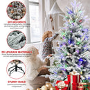 6FT Snow Flocked Artificial Christmas Tree with LED Lights