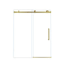 Frameless Single Sliding Shower Door With Handle And Square Tube Track by HouseOfZazla